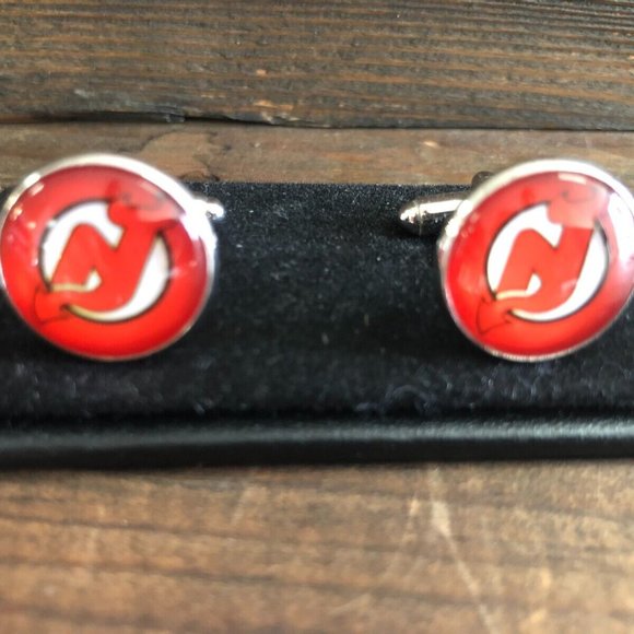 CUFFLINKS for formal shirt - NEW JERSEY DEVILS  NHL HOCKEY Cuff Links Prom Groom - Picture 1 of 8